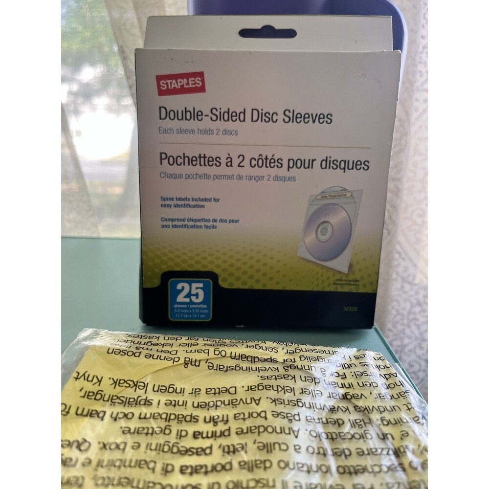 CD Disc Sleeves 25 CT Double Sided Clear & 45 CT Colorful Single Sided
